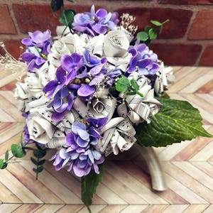 Paper Rose and Hydrangea Wedding Bouquet  | Hydrangea and Rose Wedding Bouquet |Posy Wedding Bouquet | First Anniversary Gift