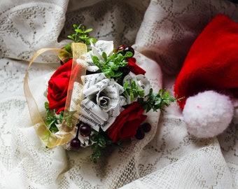 Christmas Rose Mistletoe Ball | Christmas Decor | Holiday Decor
