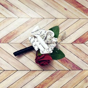 Lord of the Rings Inspired Paper Rose Boutonniere | Handmade Wedding Accessory