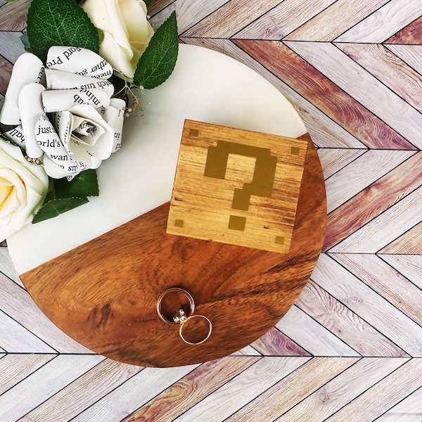 8-Bit Inspired Ring Box | Wooden Proposal Box | Engagement Ring Box | Wooden Proposal Box