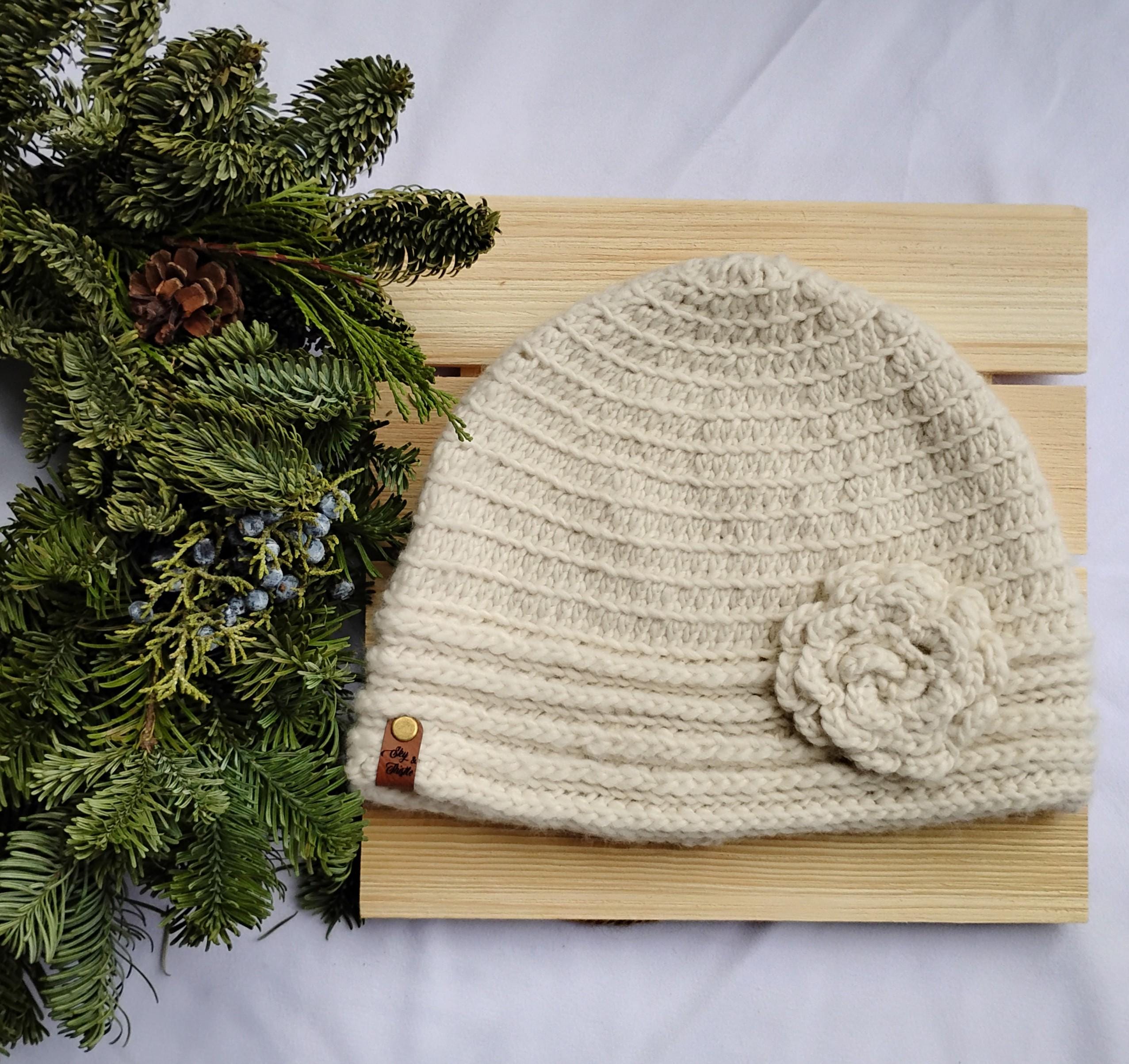 Side Flower Beanie - Etsy UK