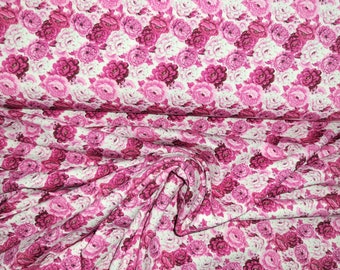 Cotton jersey scattered flowers roses