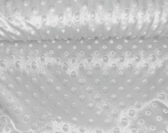 Polaire à bulles - blanc-extra moelleux- Minky 240g par m2 parfait pour les couettes, couvertures d'éveil, nids de bébé, matelas à langer