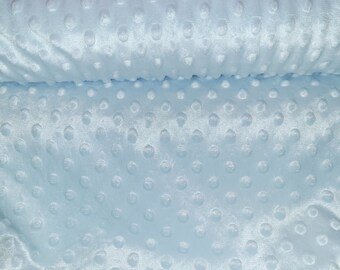 Bubble Fleece - bleu clair - extra moelleux - Minky 240g par m2 parfait pour les couettes, couvertures d'éveil, nids de bébé, matelas à langer