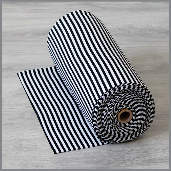 CUFFS Stripes * Fine rib cuffs * black white * Stretch * 50 cm * Tubular fabric
