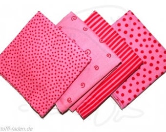 Stoffpaket * Westfalenstoffe * Rosa * 4 x FAT Quarter * Junge Linie * Kinderstoff Baumwolle