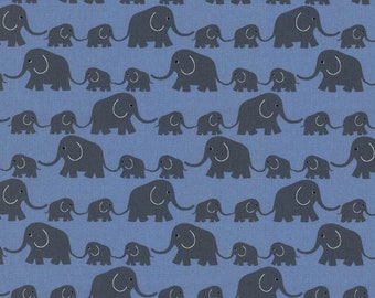 Westfalenstoffe kbA Baumwollstoff * Elefanten blau *  Junge Linie * Kinderstoff * Baumwolle