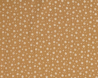 Muslin cotton fabric * floral beige * 0.5 m diaper fabric * children's fabric * double gauze