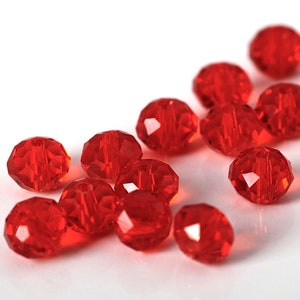 30 glass beads 8 x 6 mm, faceted image 2