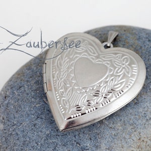 Large medallion heart, amulet made of stainless steel
