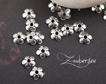 20 kleine Perlenkappen, antiksilber