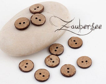 10 coconut buttons 15 mm