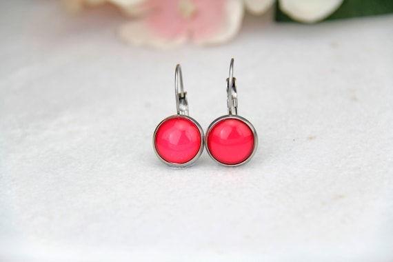 Pink shop leverback earrings