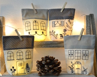 ITH 15 x 22 cm light bag embroidery file house houses SET