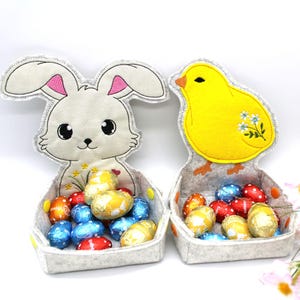 Embroidery file ITH basket Easter bunny chick 18 x 30 cm