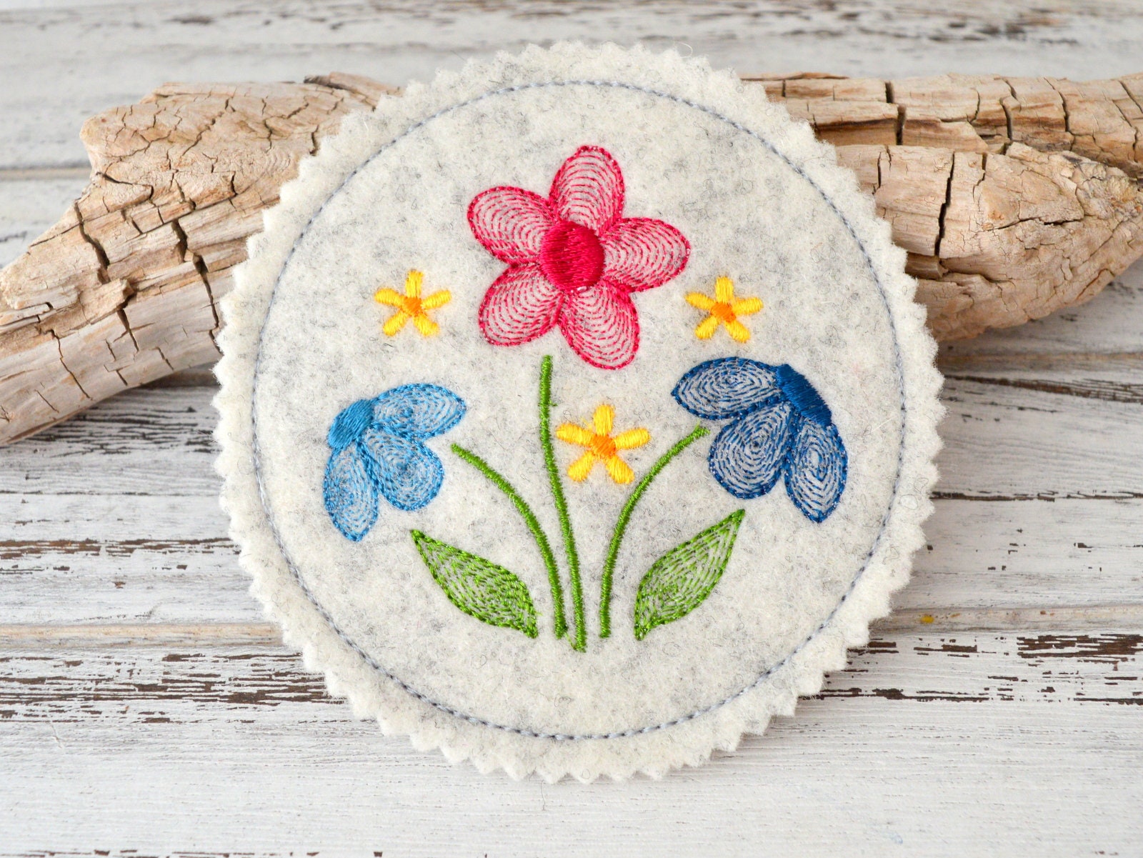 ITH Embroidery File Coasters 10 X 10 Cm Flowers 6 Motifs Etsy UK