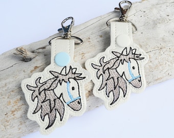 Embroidery file horse ITH keychain
