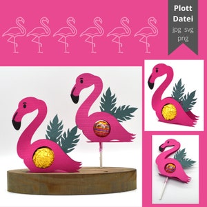 Fichier traceur Flamingo pour remplir une sucette boule de chocolat