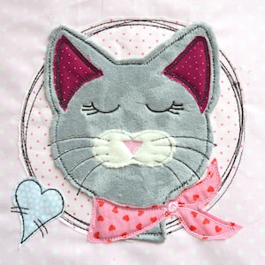 Embroidery file cat doodle SET different sizes