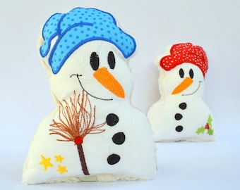 ITH embroidery file 13 x 18 cm snowman grasping toy