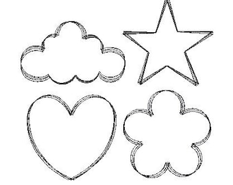 Embroidery file DOODLE basic shapes 5 types for the 10 x 10 cm