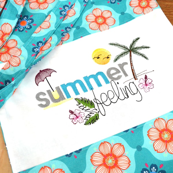 Stickdatei summer feeling Schriftzug verschiedene Größen