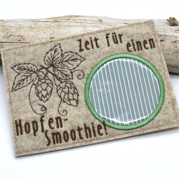 Stickdatei Hopfen Bier Untersetzer Mugrug