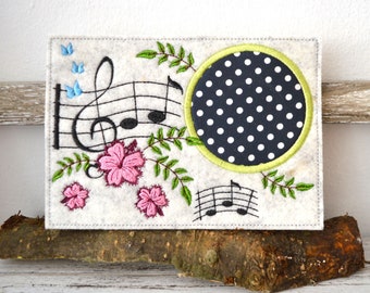 Embroidery file MugRug music 13 x 18 cm and 13 x 20 cm