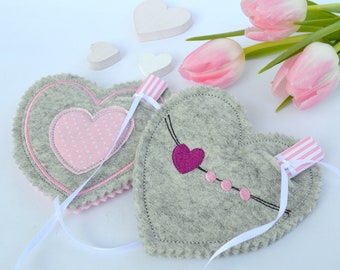 ITH 刺繍ファイル ハート ギフトタグ 10 x 10 cm