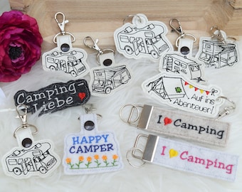 Embroidery file camper camping trailer keychain ITH mobile homes