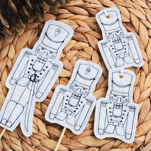 Nutcracker embroidery file ITH pendant and stick embroidery file