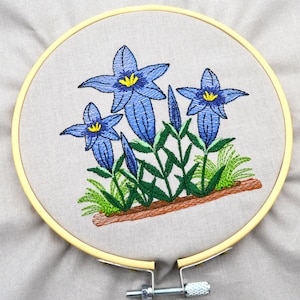 Embroidery file Gentian three sizes