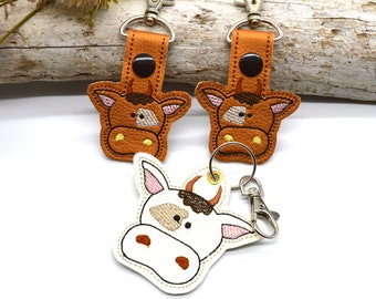 Fichier de broderie porte-clés pendentif vache