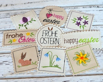 Embroidery file label Easter 9 motifs