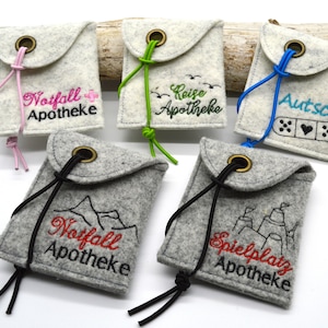 Embroidery file case small pharmacy for plasters five motifs embroidery area 15 x 17 cm