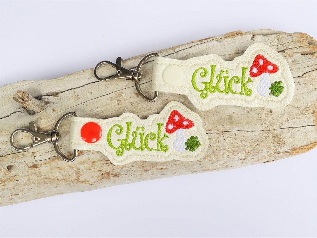 Embroidery File Luck ITH Key Ring Toadstool - Etsy