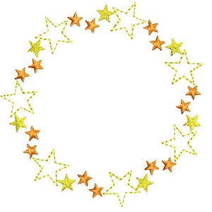 Embroidery file star wreath 4 sizes