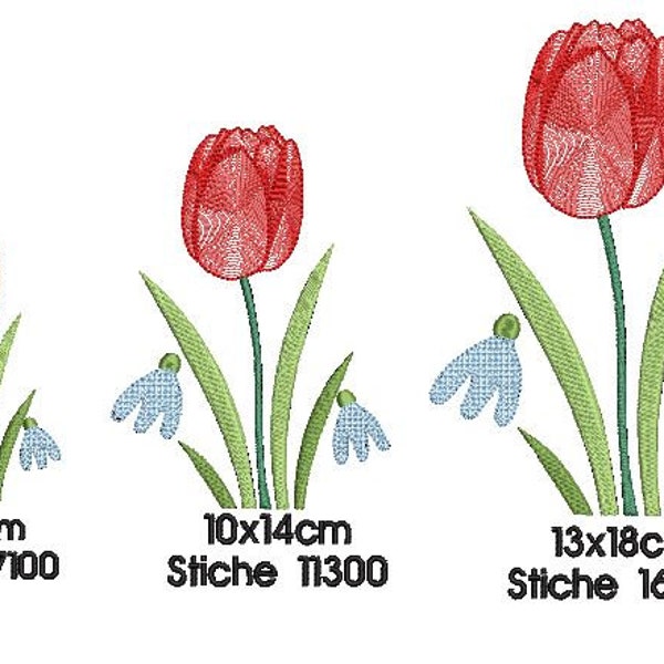 Embroidery file tulip 5 sizes