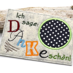 Embroidery file Thank You Mug Rug 13 x 18 cm