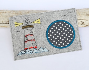 Embroidery file coaster lighthouse MugRug 13 x 18 cm and 13 x 20 cm