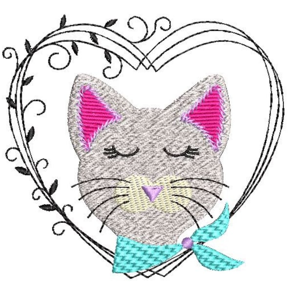 Embroidery file cat Kimba full stick