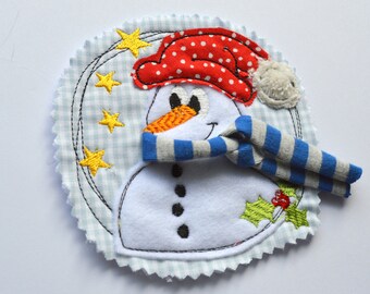 Snowman doodle 10 x 10 cm SET of 3