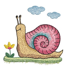 Embroidery file snail
