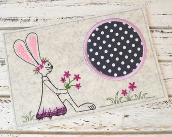 Stickdatei Untersetzer Hase 13x18cm und 13x20cm