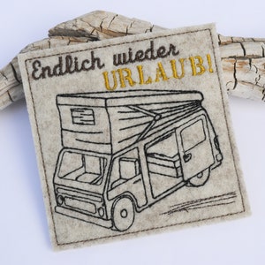 ITH embroidery file coaster camping bus 10 x 10 cm