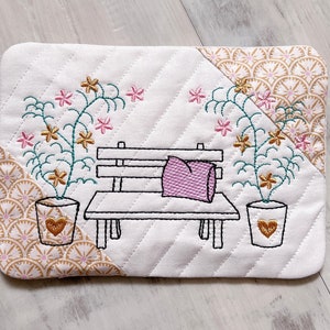 Embroidery file garden bench SET two motifs different sizes