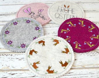 ITH embroidery file coaster 10 x 10 cm Easter 5 motifs