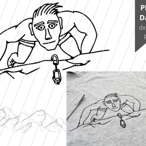 Plotter file climber climbing mountaineering DXF, SVG, PNG
