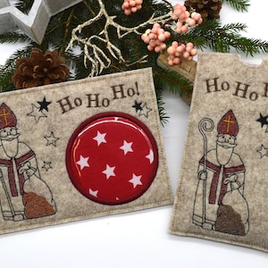 Embroidery file Santa Claus cup rug chocolate cover in SET