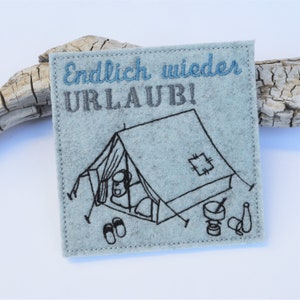 ITH embroidery file coaster camping tent 10 x 10 cm